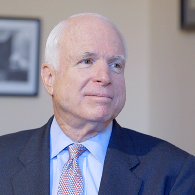 Portrait of John McCain wearing a suit