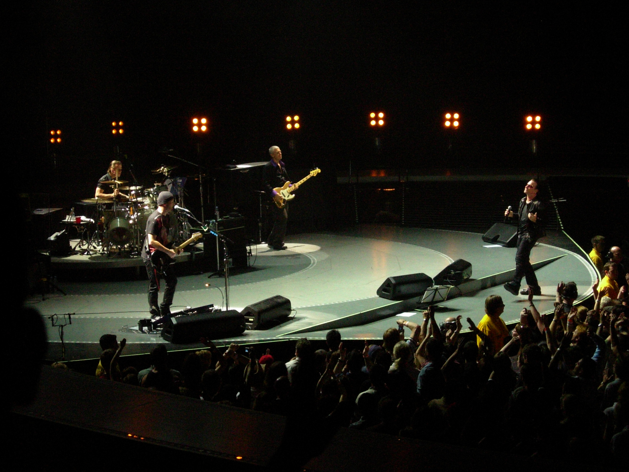 The band U2 on 1 April, 2005 in Anaheim.