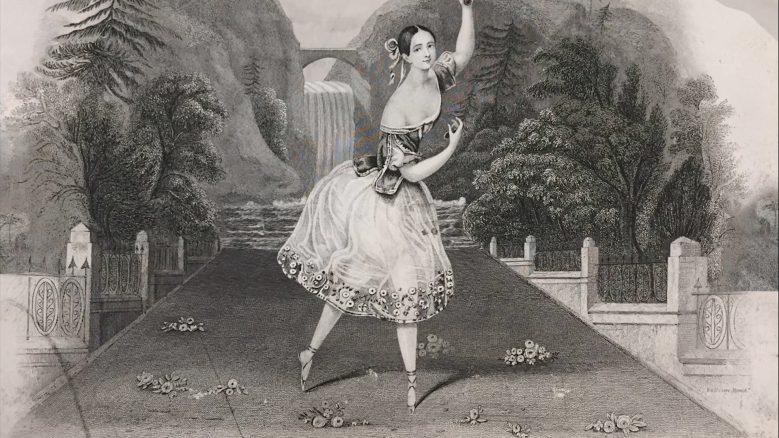 An artwork of the Ballerina Fanny Elssler