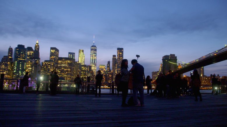 New York skyline at dusk