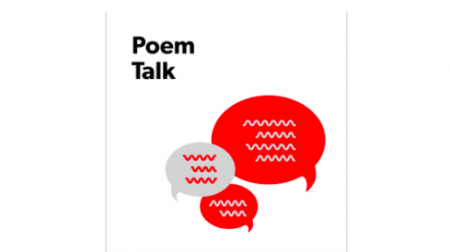 Cover for the event, Poem Talk, showing 3 speech bubbles.