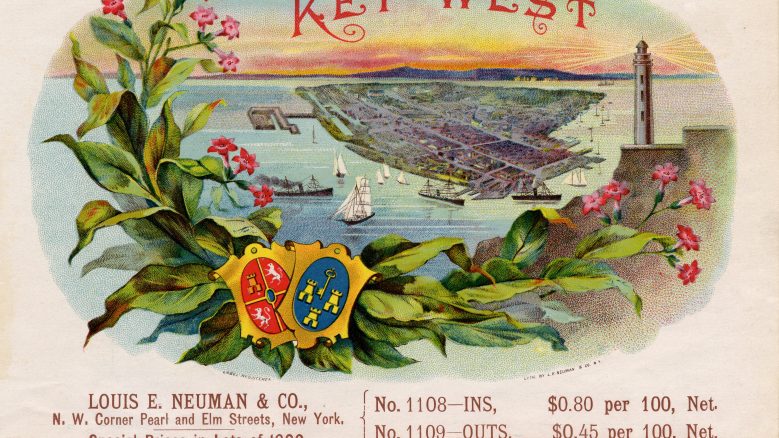 Louis E. Neuman and Co., Key West cigar box label (The drawing is reversed). From the DeWolfe and Wood Collection.