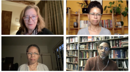 Clockwise from top left: Elisa New, Evie Shockley, Robin D.G. Kelley, and LisaGay Hamilton