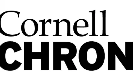 The red land black emblem for the Cornell Chronicle.