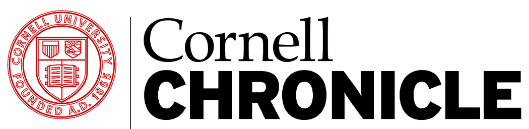 The red land black emblem for the Cornell Chronicle.